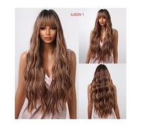 Perruques pour femmes Expédition Très Pas Cher Vague Cheveux Rouge Perruque Longue Perruque avec Une Frange Naturelle Cosplay Partie Perruques for Femmes Gratuit Perruque pour une utilisation quotidie