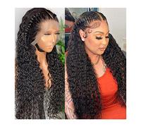 Perruques pour femmes HD Deep Wave 13x4 13x6 Lace Front Perruque de Cheveux Humains Brésiliens Remy Transparent Sans Colle 360 Lace avec Bébé Vague Naturelle Bou 360 HD Lace Wig,20inches)