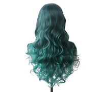 Perruques pour femmes Longue ondulée Ombre vert rouge rose violet noir marron bleu gris bois Festival perruques de cheveux synthétiques for les femmes partie moyenne perruque Cosplay Perruque pour une