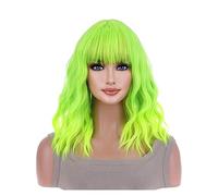 Perruques pour femmes Longueur Synthétique Usage Quotidien Coloré Aides cheveux Pastel Perruque Ondulée avec Air Bangs Femmes Court Bob Argent Pentecôte Bouclés Épaule Perruque pour une utilisation qu