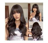 Perruques pour femmes Naturel long ondulé Cosplay cheveux Ombre châtaigne brun à blond perruques synthétiques avec frange for les femmes perruque quotidien résistant à la chaleur Perruque pour une uti