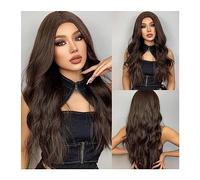 Perruques pour femmes Parti résistant à la chaleur faux cheveux longs bouclés perruque for les femmes Afro Ombre brun blond cendré partie centrale perruque synthétique Cosplay Perruque pour une utilis