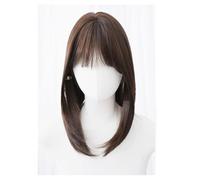 Perruques Pour Femmes Perruque artificielle naturelle courte et droite de style français avec frange for tête complète, adaptée à un usage quotidien et en soirée Perruques en Dentelle