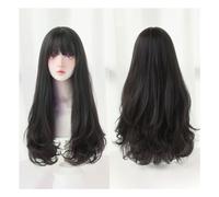Perruques pour Femmes Perruque bouclée longue ondulée, perruque longue noire naturelle, perruque naturelle for femmes, adaptée aux fêtes et aux rendez-vous quotidiens Perruque de Remplacement de Cheve