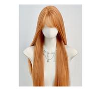 Perruques Pour Femmes Perruque de cheveux synthétiques à tête complète avec frange, perruque de cheveux longs et raides au milieu, de tempérament naturel Perruques en Dentelle