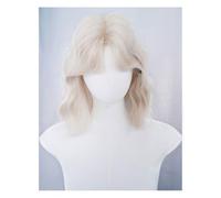 Perruques Pour Femmes Perruque de style coréen avec frange au milieu, perruque courte bouclée for tête complète, adaptée aux fêtes et à un usage quotidien Perruques en Dentelle