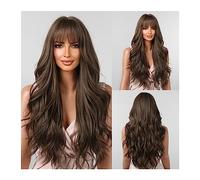 Perruques pour femmes Perruque for femmes longues blondes platine perruques naturelles ondulées synthétiques Afro Cosplay Party perruque résistante à la chaleur longue avec frange Perruque pour une ut