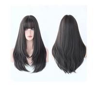 Perruques pour femmes Perruque Hai synthétique naturelle for Cosplay perruque blonde résistante à la chaleur for femmes longue perruque lavande ondulée avec frange Perruque pour une utilisation quotid