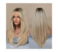 Perruques pour femmes Perruque Hai synthétique naturelle for Cosplay perruque blonde résistante à la chaleur for femmes longue perruque lavande ondulée avec frange Perruque pour une utilisation quotid