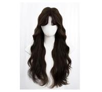Perruques Pour Femmes Perruque quotidienne à cheveux longs en laine naturelle bouclée avec frange et casque complet, perruque artificielle adaptée à un usage quotidien et en soirée Perruques en Dentel
