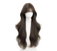 Perruques Pour Femmes Perruque quotidienne cheveux longs bouclés style coréen tempérament frange réaliste couverture complète de la tête adaptée à un usage quotidien Perruques en Dentelle