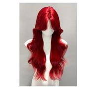 Perruques Pour Femmes Perruque synthétique rouge longue bouclée à grosses vagues, simulation de tempérament, perruque à tête complète adaptée à un usage quotidien Perruques en Dentelle