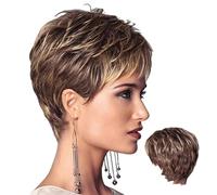 Perruques pour femmes perruques courtes pour femmes perruques de cheveux courts pour femmes perruque blonde courte moelleux en couches taille unique réglable perruques de cheveux courts perruques