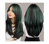 Perruques pour femmes Perruques de cheveux de haute qualité 25 pouces de long ondulés Ombre rose perruque for les femmes Daily Party doux synthétique partie centrale noir Perruque pour une utilisation