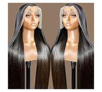 Perruques pour femmes Perruques de cheveux humains droites en os 360 perruque frontale dentelle transparente for les femmes perruques avant pré-plumée(13x6 Lace Wig,40inches)