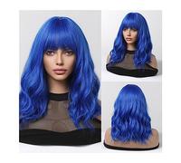Perruques pour femmes Perruques for femmes Cosplay résistant à la chaleur court Ombre blanc platine synthétique perruques avec frange ondulé épaule longueur Bob cheveux Perruque pour une utilisation q