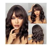 Perruques pour femmes Perruques synthétiques blondes avec frange for femmes résistant à la chaleur Cosplay Lolita cheveux platine vague courte Bob cheveux perruque lumière Perruque pour une utilisatio