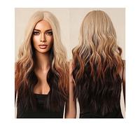 Perruques pour femmes Perruques synthétiques longues ondulées en fibres naturelles résistantes à la chaleur avec frange, perruques brunes blondes platine for femmes Perruque pour une utilisation quoti