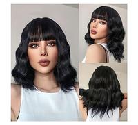 Perruques pour femmes Vague Naturel Résistant À La Chaleur Cheveux Ombre Blonde Court Bob Perruque Synthétique for Les Femmes Avec Une Frange Corps En Or Blanc Perruque pour une utilisation quotidienn