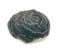 Perruques pour hommes 100% vrais cheveux humains système de dentelle toupet for hommes 8x10 pièces de cheveux hommes remplacement postiche européenne Perruques calvitie(Off Black)