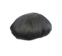 Perruques pour hommes #1B Toupet noir for homme, remplacement de perruque en cheveux humains, système Mono NPU(7x9)