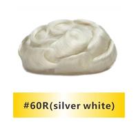 Perruques pour hommes Base Durable blanchiment noeuds simples hommes perruque ligne de cheveux humains toupet prothèse dentelle et Pu mâle perruque unité de système de cheveux Perruque(Silver white,7x