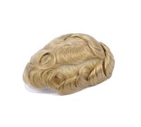Perruques pour hommes Cheveux humains indiens for hommes, toupet, Base à peau fine, prothèse capillaire for, 613# blond(6x8)