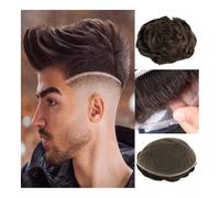 perruques pour hommes Dentelle hommes toupet cheveux humains 8x10 pouces noeuds blanchis Base de dentelle Remy cheveux humains toupet perruques for hommes(Dark Ash Blonde)