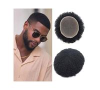 Perruques Pour Hommes Indian Human Hair Afro Curly Hair Prosthesis Mens Toupee Breathable Full Lace Base Men's Hairpiece Postiche pour homme(6mm)