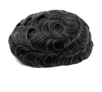 Perruques pour hommes, Nouvelle perruque en dentelle suisse - Cheveux humains en dentelle autour de la perruque en PU for hommes Toupee invisible for ligne de cheveux 130% de densité de cheveux, pour