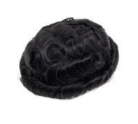 Perruques pour hommes, Nouvelle perruque en dentelle suisse - Cheveux humains en dentelle autour de la perruque en PU for hommes Toupee invisible for ligne de cheveux 130% de densité de cheveux, pour