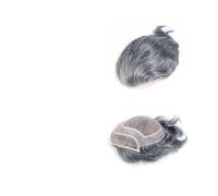 Perruques pour hommes Perruque pour hommes avec système d'échange de cheveux humains Base Mono avec dentelle frontale PU Capillaire Mascular Prothèse Perruque synthétique naturelle et duveteuse(1B40#)