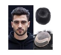 Perruques pour hommes Postiche en cheveux humains for hommes, postiche mono fin et durable avec peau NPU, prothèse capillaire frontale dentelle(7x9)