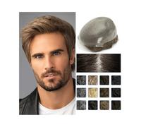 Perruques pour hommes Prothèse capillaire avec nœud de 0.06mm for hommes, Base de peau douce et fine, nœuds durables, ligne de cheveux, toupet, système capillaire masculin, perruque for hommes Perruqu