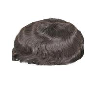 Perruques pour hommes Système de perruque toupet en cheveux humains for hommes, avec dentelle française et ligne PU, pièce rechange 7x9 pouces(2#)
