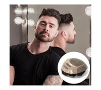 Perruques pour hommes, Toupet en cheveux humains for hommes, 8x10 pouces, système capillaire à Base, prothèse capillaire Fine Mono(Dark Brown)