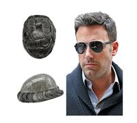 Perruques Pour Hommes Toupet for hommes 6 pouces perruque de cheveux courts 8 × 10 "Full Poly Skin Prothèse capillaire for hommes Toupee masculin Postiches Cheveux indiens Peau PU injectée transparent