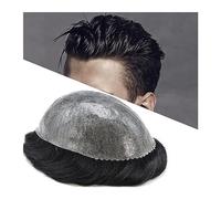 Perruques Pour Hommes Toupet for hommes Full PU Base Male Hair Prothèse 0.12mm Injected Thin Skin Postiches 6 "Indian Hair System Male Toupee Hair Units Postiches Pour Hommes(6 INCHES-1B#-120%-FREE,8x