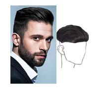 Perruques Pour Hommes Toupet Synthétique for Hommes Naturel Noir Clip dans le Front Toupet Postiches Perruque Synthétique Droite Courte for U-shade M-shade Perte de Cheveux Postiches Pour Hommes(B)