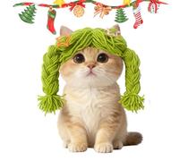 Perruques pour Petits Chiens,Couvre-Chef Mignon à Tresse Douce,Perruque Cosplay Imitation Chaton - pour Toutes Races Chiot Chaton Photoshoot à Domicile Jeu de Rôle Halloween Noël Fête Anniversaire