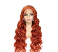 Perruques prêtes à porter 13x4 gingembre vague de corps cheveux humains 200 densité HD Transparent dentelle frontale perruques pré plumées for les femmes pour les débu(24inches)
