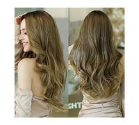 Perruques Quotidien Perruque Bouclée Blanche Argenté Ombre avec Frange, Perruques Lolita Naturelles Synthétiques, Perruque de Cheveux Longs Ondulés pour Femmes, Perruque de Cosplay Carnaval (Couleur