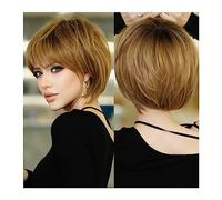 Perruques réalistes Court Bob perruque Ombre for femmes Daily Party de cheveux synthétiques naturels avec frange fibre résistante à la chaleur Coiffure Femme