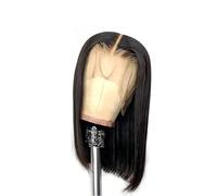Perruques réalistes Perruque Bob Lace Front Wig naturelle lisse, cheveux humains, sans colle, densité 250, 13x4 HD, for femmes Coiffure Femme(16inches)