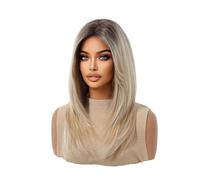 Perruques réalistes Perruque synthétique dorée élégante de longueur moyenne, adaptée à diverses Occasions et accessoires perruque usage quotidien Coiffure Femme