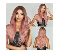 Perruques résistantes à la chaleur partie centrale naturelle Cosplay Fête Lolita Perruques de cheveux longues ondulées ombrées marron violet perruques synthétiques pour femmes perruque carnaval
