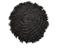 Perruques Respirantes pour Hommes Noir 25 mm Bouclés 100% Cheveux Humains Naturels 120 6x9#12mm Wave 1B