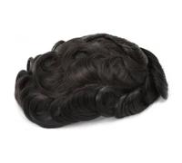 Perruques Respirantes pour Hommes Noir 25 mm Bouclés 100% Cheveux Humains Naturels 120 6x9#30mm Wave 1B