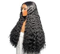 Perruques sans colle ondulées profondes de 26 pouces, perruque synthétique Lace Front transparente 13x4x1 for femmes, usage quotidien Effet naturel et Volumineux