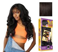 Perruques Sensationnel Butta Lace 90s Bangs - unit 906 sans colle, large raie profonde, synth tique, ligne de cheveux pr - pil e (2 DARKBROWN)